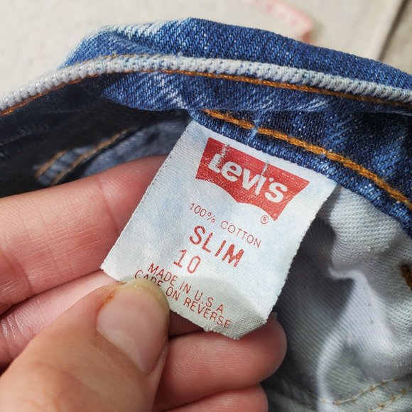 Vintage Levi's Acid Wash Tapered Leg Jeans kids 10 SLIM - Picture 10 of 10